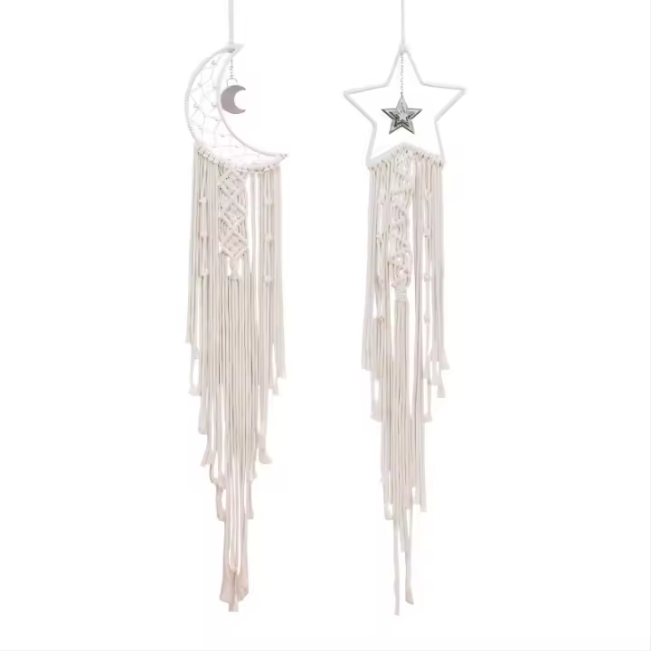 Atrapasueños con borlas, decoración de grto de Habitación, Bohemio, hecho a mano, atrapasueños, Luna y estrellas - 1