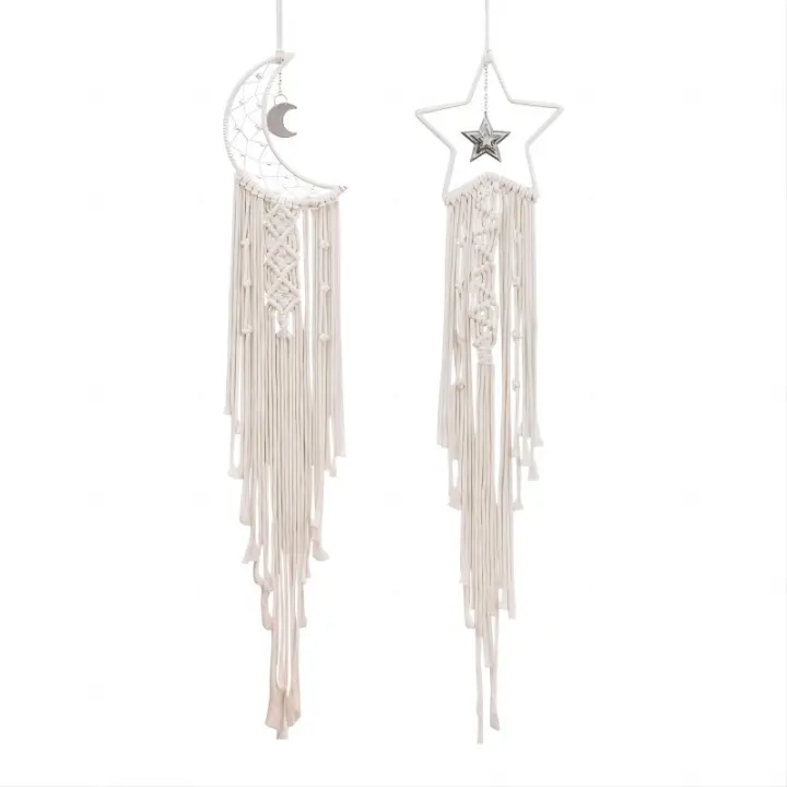 Atrapasueños con borlas, decoración de grto de Habitación, Bohemio, hecho a mano, atrapasueños, Luna y estrellas - 1