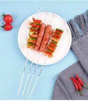 50Pcs Brochetas De Barbacoa Reutilizables Con Mango De Madera Acero Inoxidable Para Kebab Herramientas De Camping Al Aire Libre Y Picnic - details 8