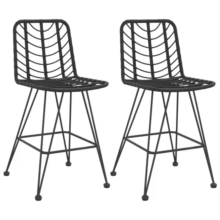 vidaXL Taburetes de Exterior, jardín, cocina 2 uds ratán PEacero 45x56x103,5 cm - 1