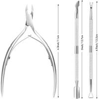 Kit De 6 Piezas De Acero Inoxidable Para Arte De Uñas Herramientas De Manicura Y Pedicura Cortauñas Clipper De Cutícula Y Eliminador De Piel Muerta - details 4