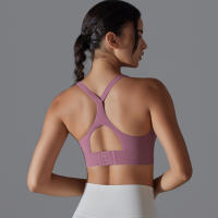 Sujetador deportivo con espalda descubierta para mujer, ropa interior de entrenamiento con hebilla ajustable para correr, Fitness, gimnasio, Bralette acolchado, ropa deportiva - details 6