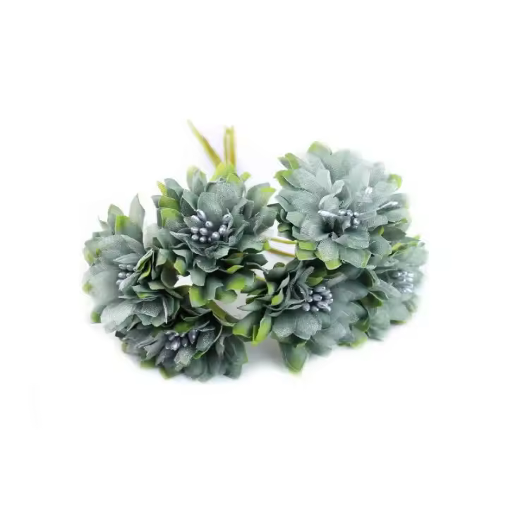 POMO 6 MINIFLORES DE TELA para Decorar Sombreros y Accesorios de Moda - 1