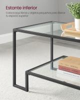 Mesa de centro de vidrio templado con almacenamiento, marco de acero, ideal para salón - details 11