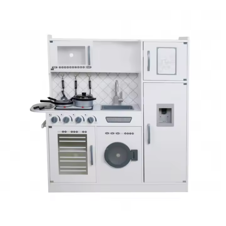 Cocina de Madera Infantil con Accesorios y Electrodomésticos de Imitación - 1