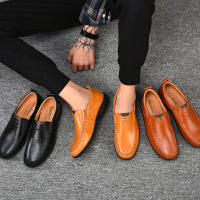 Zapatos Casuales Hechos a Mano Para Hombres Plataforma Plana Transpirables Zapatillas De Exterior Loafers Con Cubierta Superior De Cuero Split - details 5