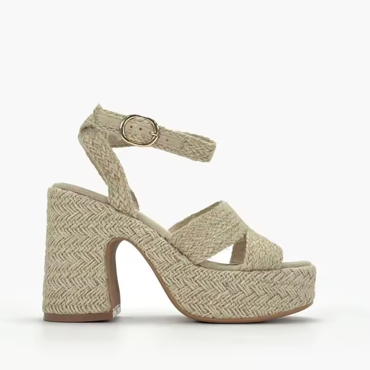 Sandalia de esparto con tacon - 1