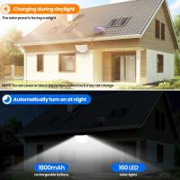 Lámpara Solar Exterior LED 160/128 Con 3 Modos Luz De Decoración Para Jardín Y Parque Sensor De Movimiento PIR Impermeable IP65 - details 6