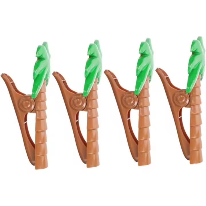 1 Juego Clip De Playa De Árbol Exterior Toalla Piscina Largo Clips De Árboles De Abrazadera De Silla De Playa Clips De Playa El Plastico 4 Piezas - 1