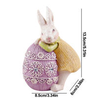 Decoración De Resina De Conejito Lindo Para Jardín Interior Exterior Decoración De Pascua Figura De Conejito Moderna Para Mesa - details 3
