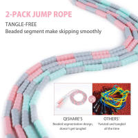 Banda De Saltar Ajustable Antideslizante Con Mango Suave Y Perlas Trenzada En Segments Para Entrenamiento De Fitness Y Juego - details 1