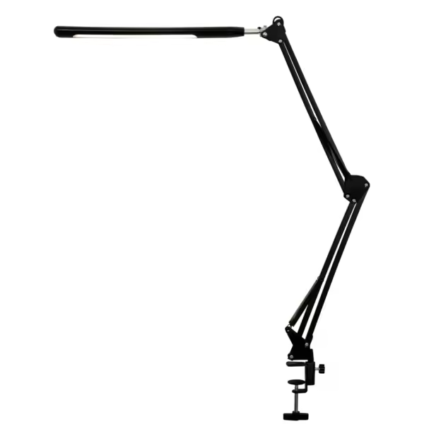 Lámpara de escritorio LED con brazo oscilante ajustable Negra - 1