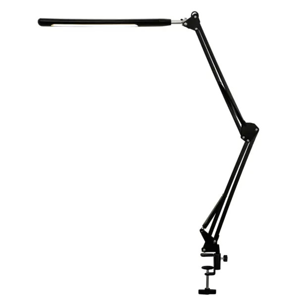 Lámpara de escritorio LED con brazo oscilante ajustable Negra - 1