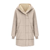 Abrigo largo acolchado con forro de piel de oveja, chaqueta de invierno para mujer con capucha y bolsillos, talla grande 2025 - details 3