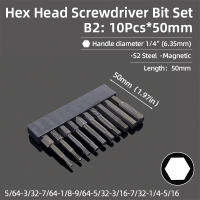 Juego De Puntas De Destornillador Allen Hexagonal S2 Acero Magnético Para Taladro Eléctrico Herramientas Manuales Tamaño 1/4 Pulgada - details 10