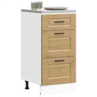 vidaXL Mueble bajo de cocina porto madera reconstituida en color Gris sonoma/Gris hormigón/Roble Sonoma y más | almacenamiento funcional diseño moderno para baño dormitorio sala - details 7