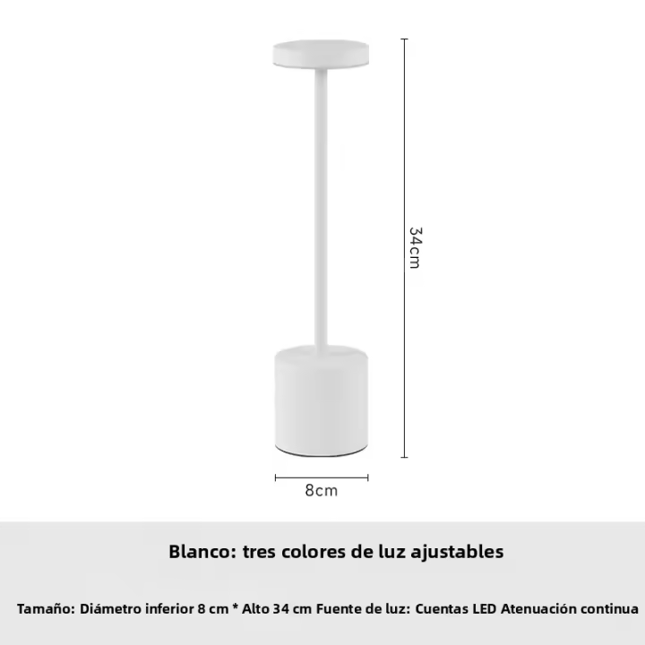 Lámpara De Mesa Recargable LED Táctil Con Tres Colores Luz De Mesa Para Dormitorio Barra Restaurante Decoración Iluminación Atmosfera Moderna - 1