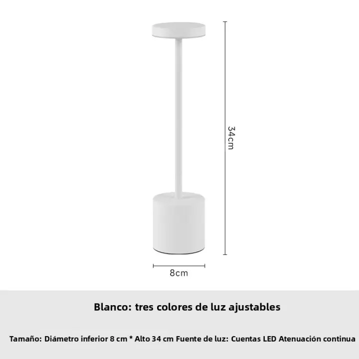 Lámpara De Mesa Recargable LED Táctil Con Tres Colores Luz De Mesa Para Dormitorio Barra Restaurante Decoración Iluminación Atmosfera Moderna - 1