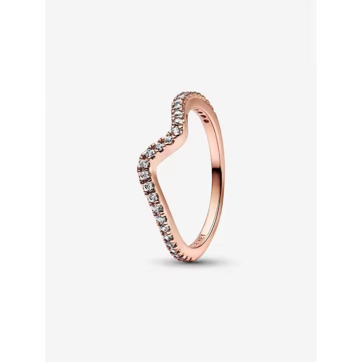 Pandora - Anillo de Ola Brillante - Baño de Oro Rosa de 14K - 1