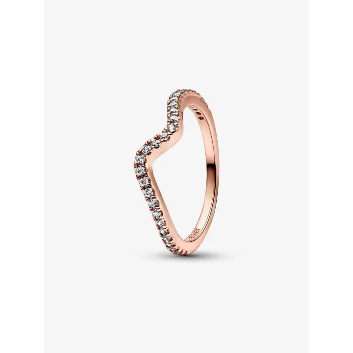 Pandora - Anillo de Ola Brillante - Baño de Oro Rosa de 14K - 1