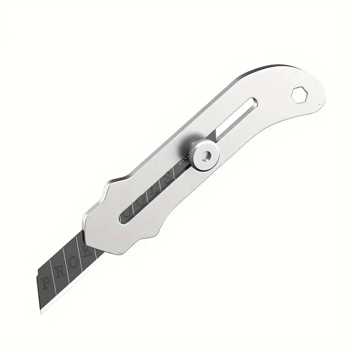 Cuchillo De Utilidad De Acero Inoxidable Resistente Con Soporte De Cierre Manual Para Corte Rápido Y Duradero Para Papel - 1