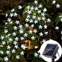 Cadenas De Luces Solares De 5M Con 20LED Para Exterior Impermeables 8 Modos Operadas Por Batería Flor De Cerezo Decoración De Jardín Y Fiesta Navideña - details 2