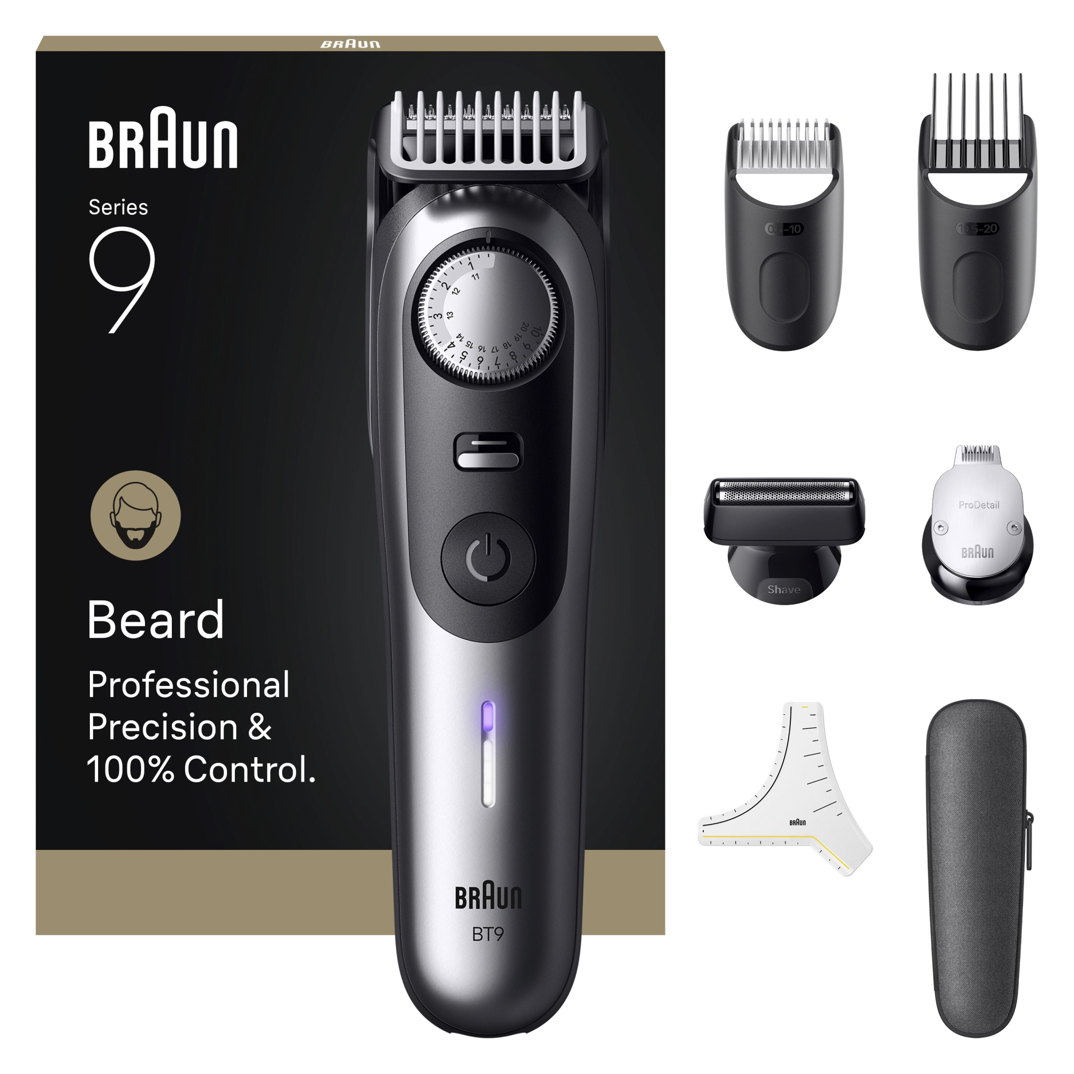 Braun Serie 9 BT9520 Recortadora de barba, Producto Europeo con Garantía Oficial.