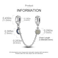 Cadenas De Seguridad De Plata Esterlina 925 Con Estrellas Luna Y Girasoles Pulseras DIY Accesorios De Joyería Espaciadores Cadena De Seguridad Para Pulseras Originales - details 2