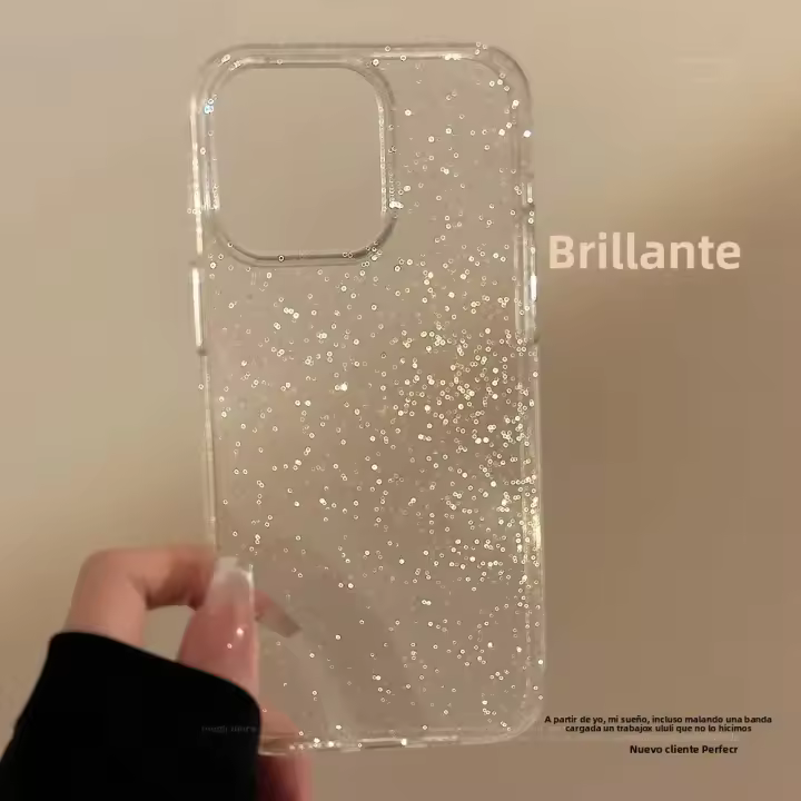 Funda De Teléfono Transparente Con Brillo Para iPhone 15 pro Max plus 14 13 12 11 Uso Minimalista Protección Contra Arañazos Y Peso Ligero - 1