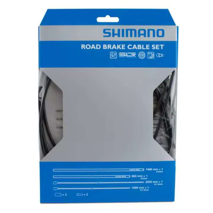 SHIMANO | Cables Y Fundas De Freno Carretera - • Funda exterior:
SLR Ø 5 mm x 800 mm.
SLR Ø 5 mm x 1.400 mm.
• Cable interior:
- 1,6 mm x 1.000 mm (acero inoxidable).
- 1,6 mm x 2.050 mm (acero - 1