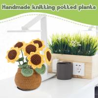 Kit De Instrucción Para Tejer Con Agujas Incluido Para Principiantes Con Plantilla De Girasol DIY Manualidades De Hilo De Algodón - details 5