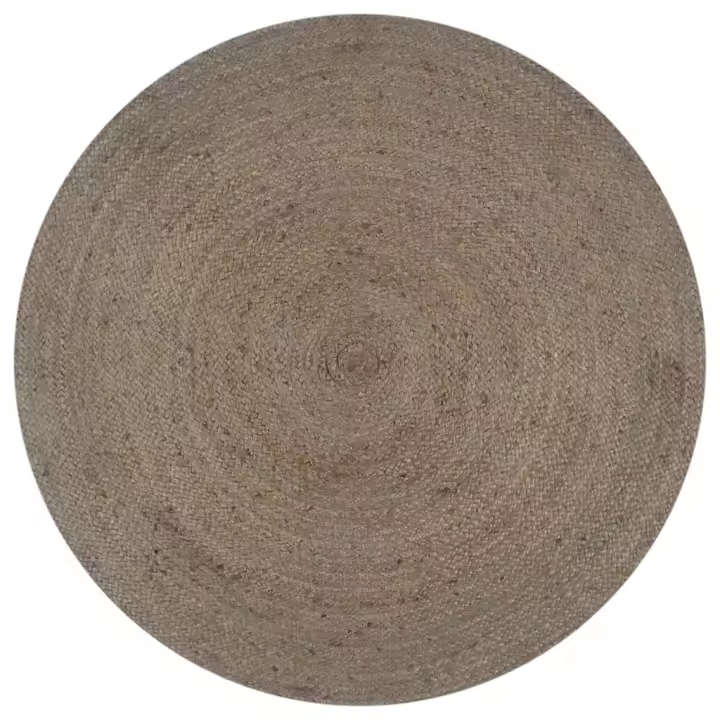 vidaXL Alfombra de yute tejida a mano redonda 90 cm Color Gris,  Gris oscuro,  Verde oliva y mas Alfombras de área  Alfombra de Piso para Sala de Estar Dormitorio Habitación Salón - 1