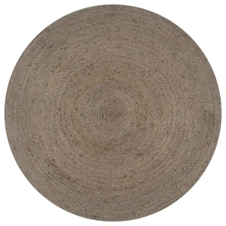 vidaXL Alfombra de yute tejida a mano redonda 90 cm Color Gris,  Gris oscuro,  Verde oliva y mas Alfombras de área  Alfombra de Piso para Sala de Estar Dormitorio Habitación Salón - 1