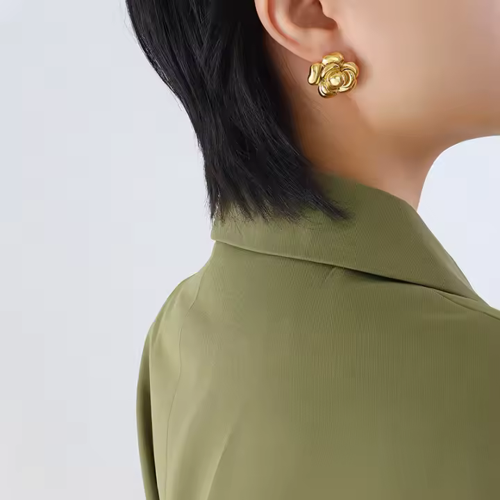 Vintage Metal Oro Flor Grande Pendientes Mujeres 2025 Nueva Moda Floral Declaración Fiesta Joyería Regalo - 1