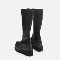Botas De Mujer Invierno 2024 Con Tacón De Pendiente Alta Antideslizante Moda Grueso Comodidad Casual Estilo Gótico Cierre De Cremallera - details 7