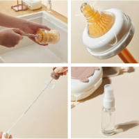 Juego De Limpieza Para Botellas Con 6 Enlaces Cepillo De Botella Con Silicón Cepillo De Taza Cepillo De Tetina Repujador De Jabón Caja De Almacenamiento Y Rack De Secado - details 6