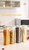 Contenedor De Alimentos Secos Transparente Plástico PP Para Cocina Nevera Granos Multicolor Caja De Fideos Sellado Juego De Botellas Canastillas - details 9