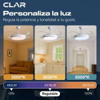 Ventilador de Techo con Luz LED Regulable y Mando – Motor Silencioso, Función Verano/Invierno, Ideal para Dormitorio o Salón - details 0