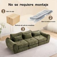 Sofá modular de pana, combinación libre sin herramientas, convertible en sofá cama de 3 plazas, no requiere montaje, ahorra espacio, ideal para salones y apartamentos pequeños - details 1