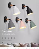 Lámpara De Pared Moderna Minimalista Nórdica En Madera Sólida Para Dormitorio Lámpara LED Macaron Creativa Para Sala De Estar Pasillo Y Cama - details 0