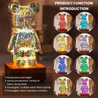 Luz Nocturna Proyección De Fuegos Artificiales Oso 3D USB Con Colorido Y Dimming Para Decoración De Habitación Y Ambiente - details 5