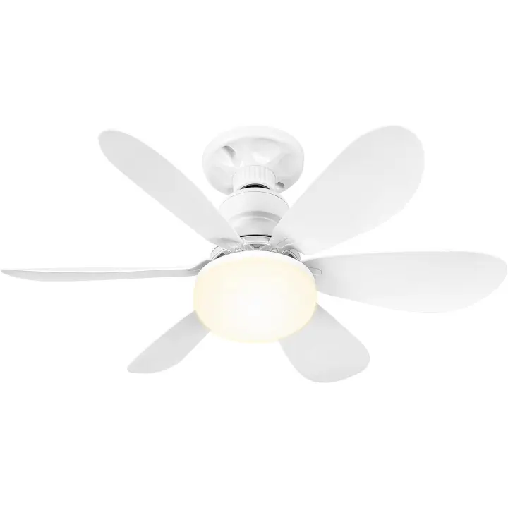 Ventilador Techo with Luz y Mando a Distancia, Lampara Ventilador Techo with Ventiladores Silencioso, E27, Regulable en Colores y Velocidades Temporizador 6 Aspas para Interior Dormitory sal - 1