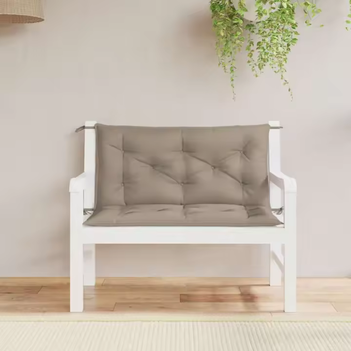 Juego de Banco de Jardín lienzo Oxford taupe 100x(50 + 50) X7 cm - 1