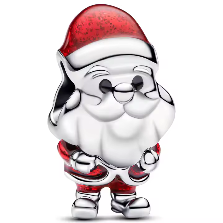 PANDORA Charm de Papá Noel divertido, rojo, cuentas DIY, regalo de cumpleaños, regalo de Navidad 793593C01 - 1