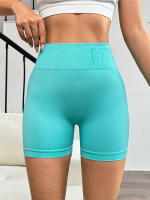 Shorts De Yoga Para Mujer Cintura Alta Sin Costuras Transpirables Levantamiento De Glúteos Deportivos Talla Verdadera - details 2