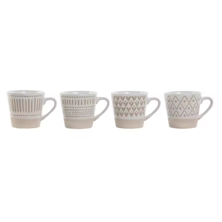 Cafe Set 4 Gres 8X6X7,5 180Ml Mate Beige El mejor complemento para tu hogar  -Fijalo- - 1
