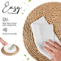 Mantelos Redondos De Hiedra Natural Tejidos En Macramé Para Mesa De Comedor Grande Tapete De Alfombra Ecológico De Paja Tejida - details 6