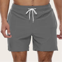 Shorts De Natación Para Hombre Verano Secado Rápido Shorts De Playa Con Bolsillos Laterales Y Encaje Interior Traje De Baño Monochromático - details 7