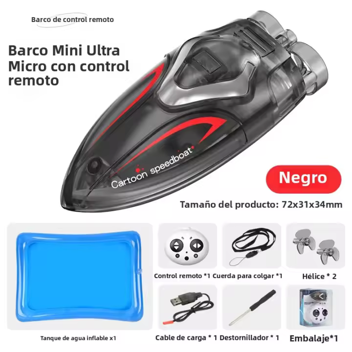 Mini Barco RC De Mano 2.4G Control Remoto Resistente Al Agua Para Niños Juegos De Agua Eléctricos Regalo Para Chicos Tamaño Compacto - 1