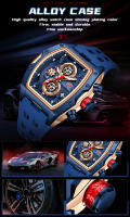 Reloj De Pulsera Deportivo Militar MINI FOCUS Para Hombre Con Cronógrafo Y Manos Luminosas Correa De Silicona Resistente Al Agua Color Azul Moda Casual - details 7